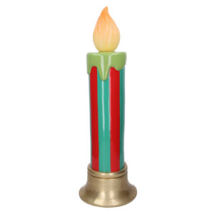 Zoom Candela resina righe verde e rosso con led cm ø25h79,5