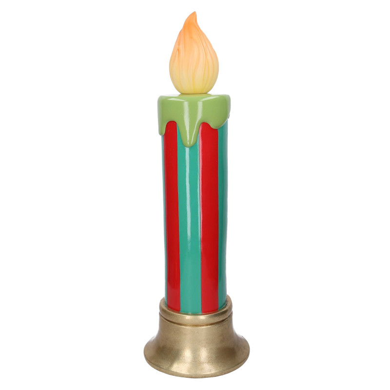 Candela resina righe verde e rosso con led cm ø25h79,5