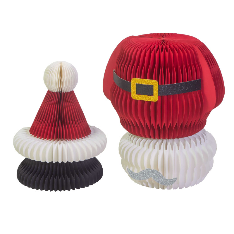 Babbo natale carta a nido d'ape rosso cm ø47h100