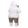 Babbo natale tessuto bianco con bastone cm h79