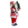 Babbo natale pieghevole tessuto rosso con albero cmh120