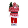 Babbo natale pieghevole tessuto rosso con albero cmh120