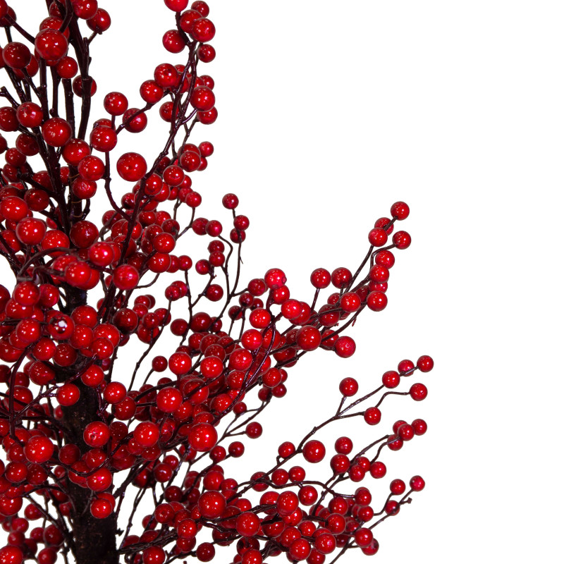 Albero plastica bacche rosso cm50h135