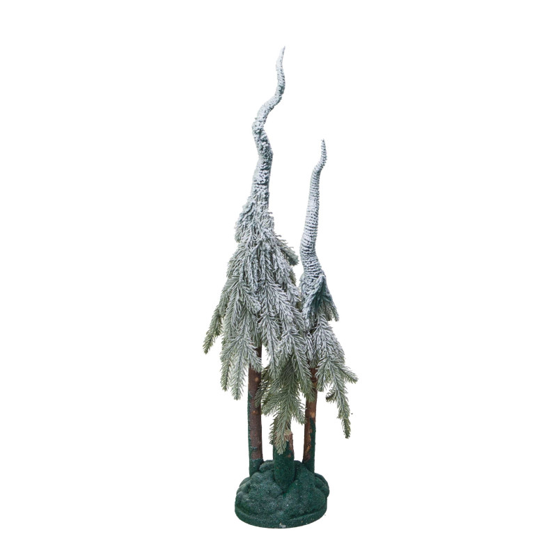 Albero plastica coppia innevato verde cm30h88