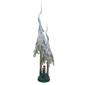 Albero plastica coppia innevato verde cm40h115