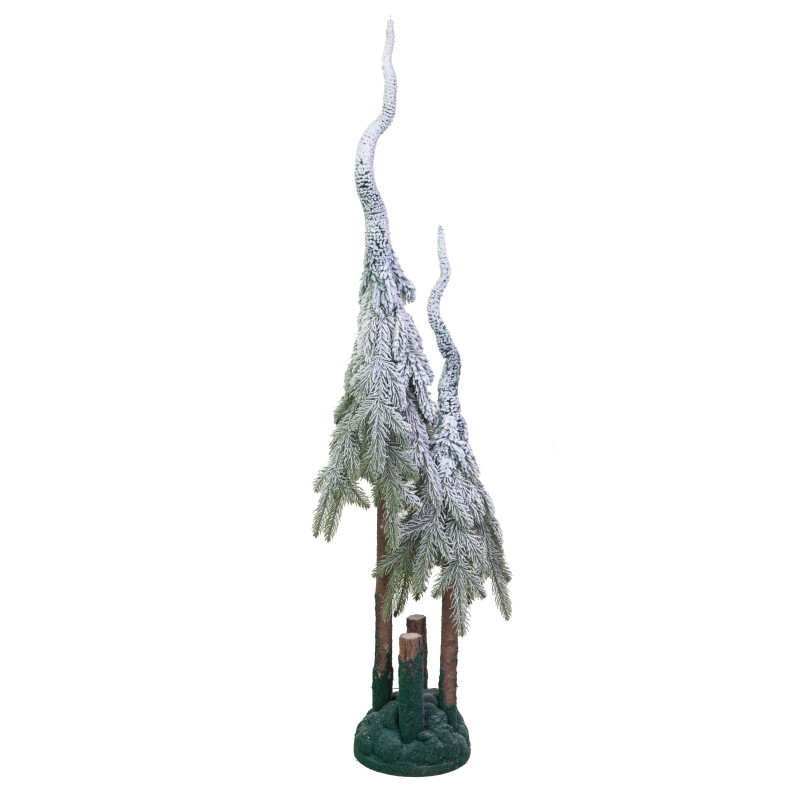 Albero plastica coppia innevato verde cm40h115