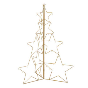Albero espositore metallo stelle oro cm78,5x56h110