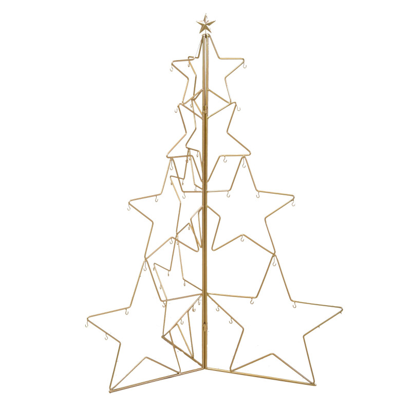 Albero espositore metallo stelle oro cm78,5x56h110