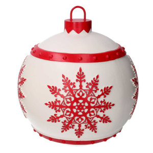 Sfera resina fiocco di neve rosso cm ø24,5h28