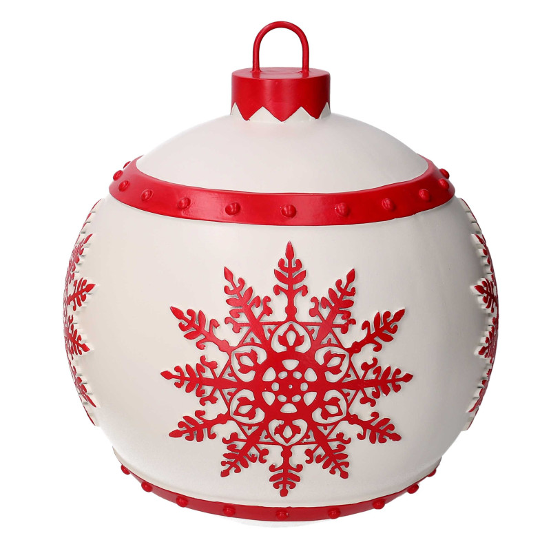 Sfera resina fiocco di neve rosso cm ø24,5h28