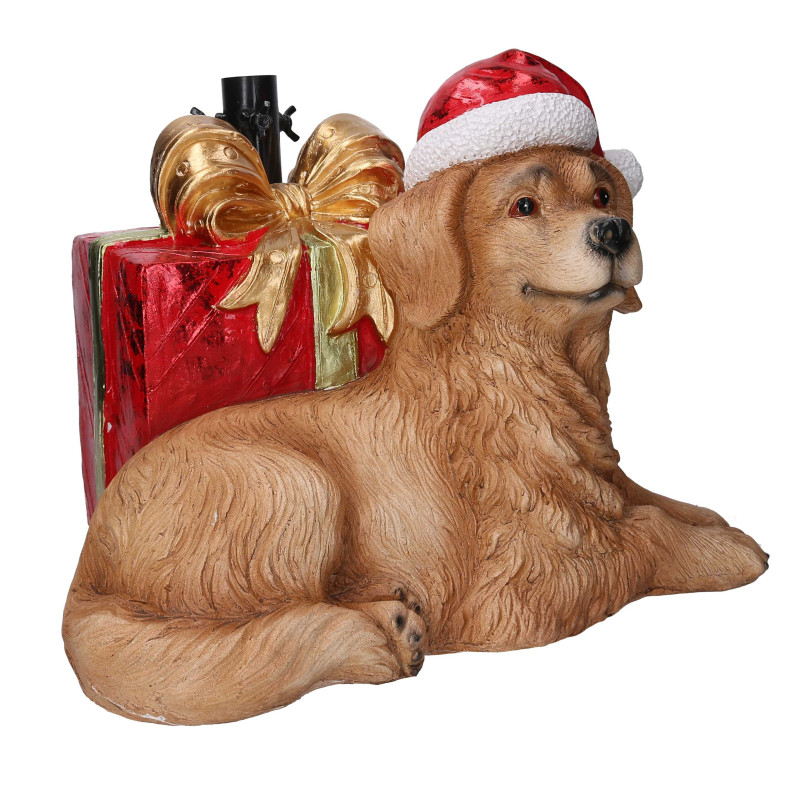 Base albero max h180 resina cane e pacco regalo rosso