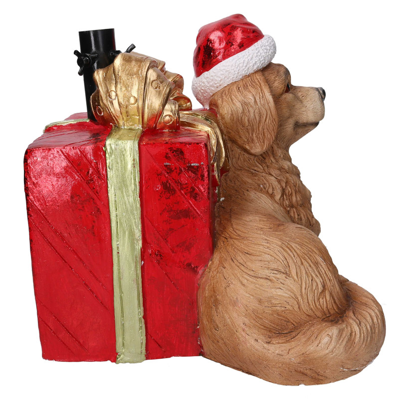 Base albero max h180 resina cane e pacco regalo rosso