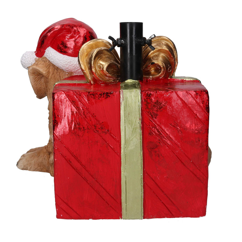 Base albero max h180 resina cane e pacco regalo rosso