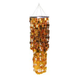 Lanterna decorativa plastica paillettes da appendere oro