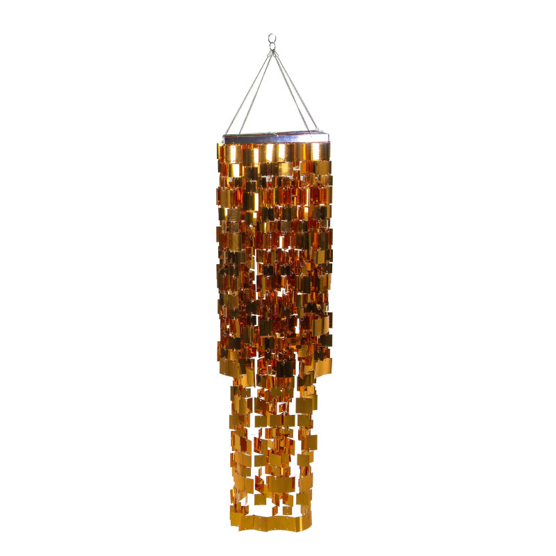 Lanterna decorativa plastica paillettes da appendere oro