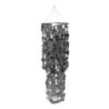 Lanterna decorativa plastica paillettes da appendere argento