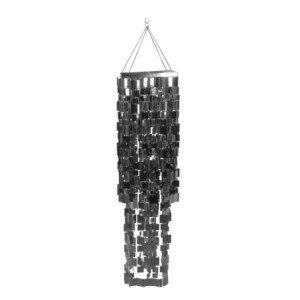 Zoom Lanterna decorativa plastica paillettes da appendere argento cm30x30h122