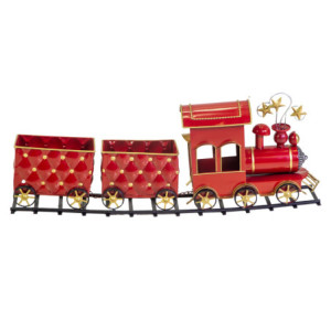 Trenino metallo rosso cm85,5x15h33
