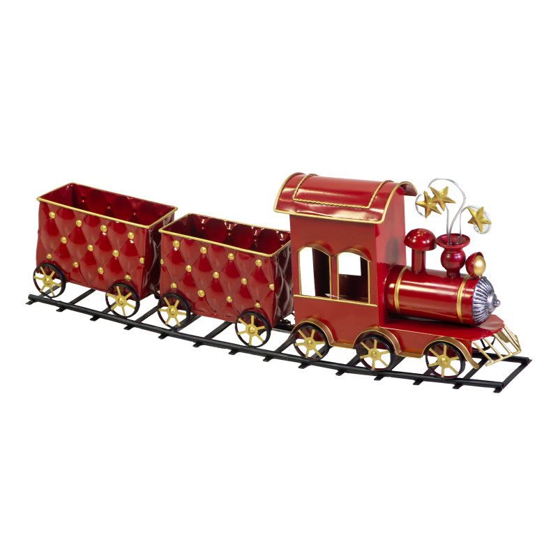 Trenino metallo rosso cm85,5x15h33