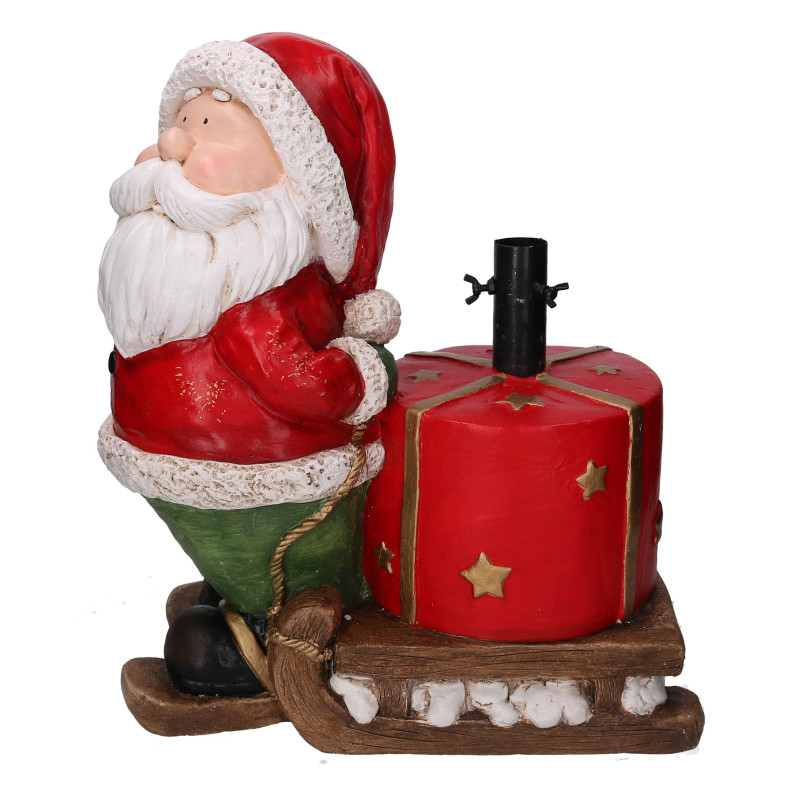 Base albero max h180 resina babbo natale con slitta rosso