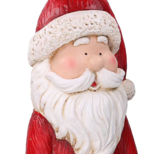 Zoom Babbo natale resina con albero rosso cm28,5x24,5h75