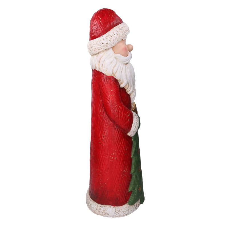 Babbo natale resina con albero rosso cm28,5x24,5h75