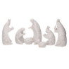 Presepe ceramica 7 pezzi bianco e oro cm10x7,5h19,5