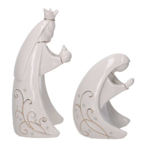 Zoom Presepe ceramica 7 pezzi bianco e oro cm10x7,5h19,5