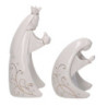 Presepe ceramica 7 pezzi bianco e oro cm10x7,5h19,5