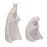 Presepe ceramica 7 pezzi bianco e oro cm10x7,5h19,5