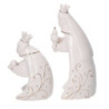 Presepe ceramica 7 pezzi bianco e oro cm10x7,5h19,5