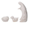 Presepe ceramica 7 pezzi bianco e oro cm10x7,5h19,5