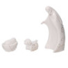 Presepe ceramica 7 pezzi bianco e oro cm10x7,5h19,5