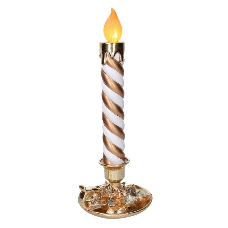 Candela resina oro con led cm18,3x17,1h44,9