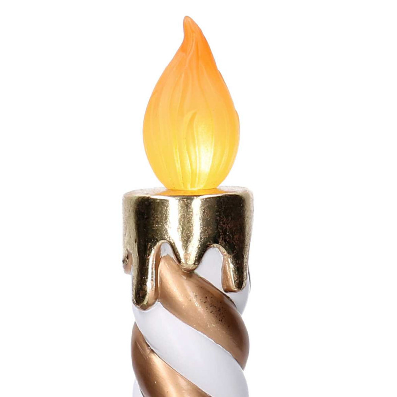 Candela resina oro con led cm18,3x17,1h44,9
