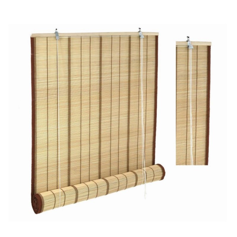 Tapparella bacchetta bambu' noce bordata chiara cm180xh300x12