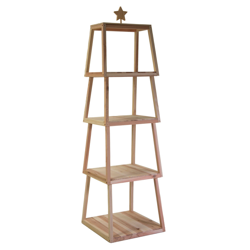 Espositore legno albero modulare naturale cm47,5x48h170