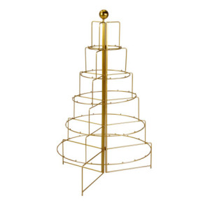 Albero espositore metallo pieghevole oro cm70x62h110