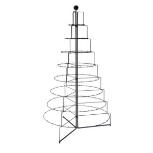 Albero espositore metallo pieghevole nero cm90x88h160
