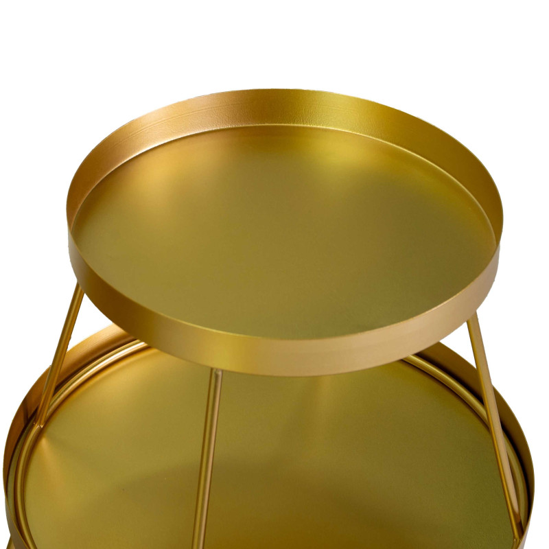 Espositore metallo oro 5 piani tondo cm ø70h121
