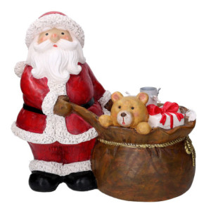 Zoom Base per albero max h180 resina babbo natale con sacco cm43x23h41
