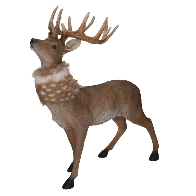 Renna resina pelliccia naturale cm38x17,5h45,3