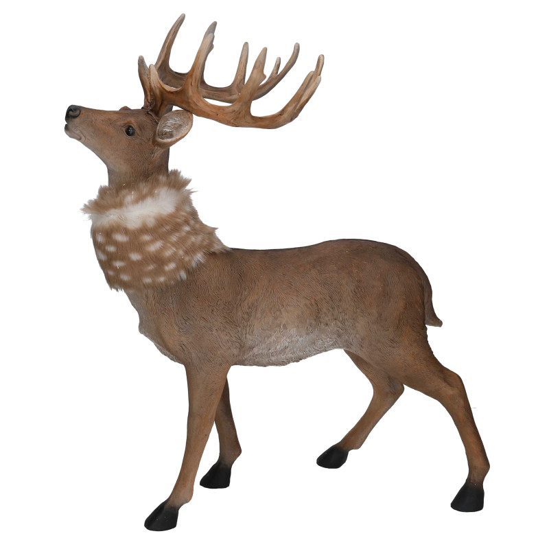 Renna resina pelliccia naturale cm38x17,5h45,3