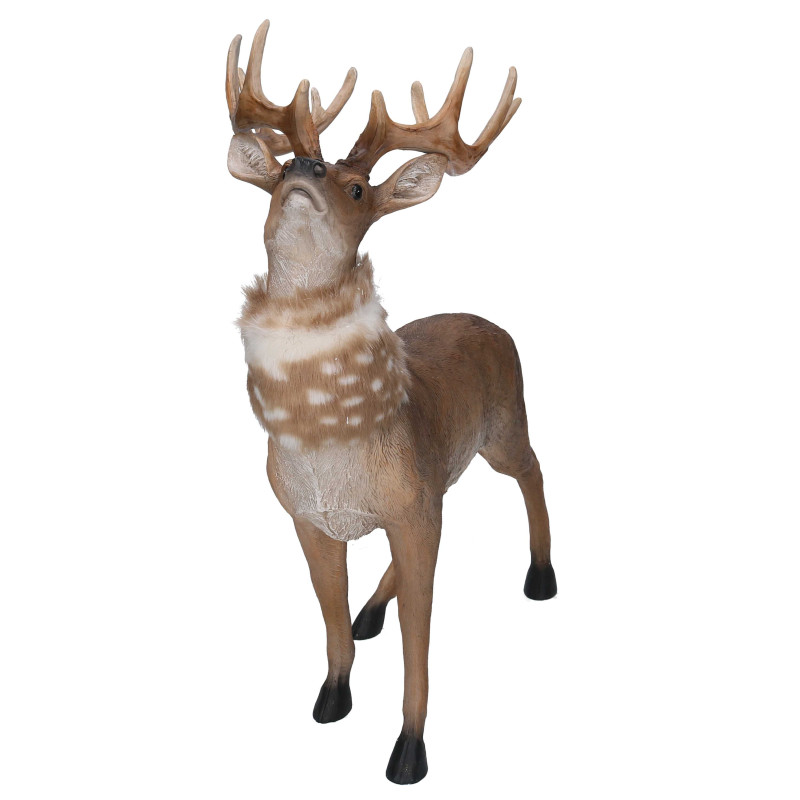 Renna resina pelliccia naturale cm38x17,5h45,3