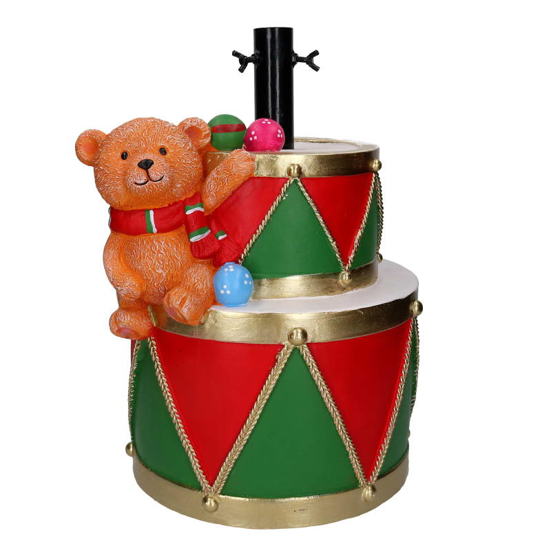 Base albero max h180 resina tamburo rosso e verde cm36x32h41
