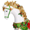 Cavallo a dondolo resina rosso e bianco con led musica e