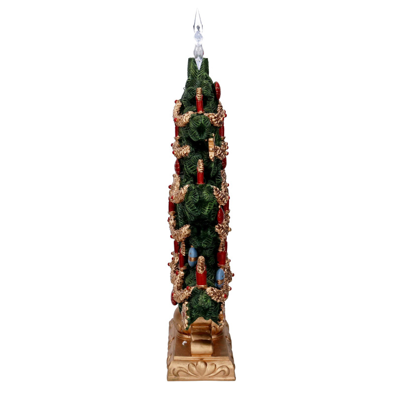 Albero resina oro verde con led cm32,4x9,5h48,6