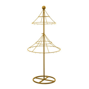 Albero espositore metallo 2 piani oro tondo cm ø40h90
