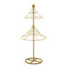 Albero espositore metallo 2 piani oro tondo cm ø40h90