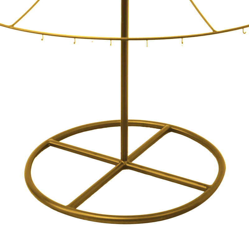 Albero espositore metallo 2 piani oro tondo cm ø40h90